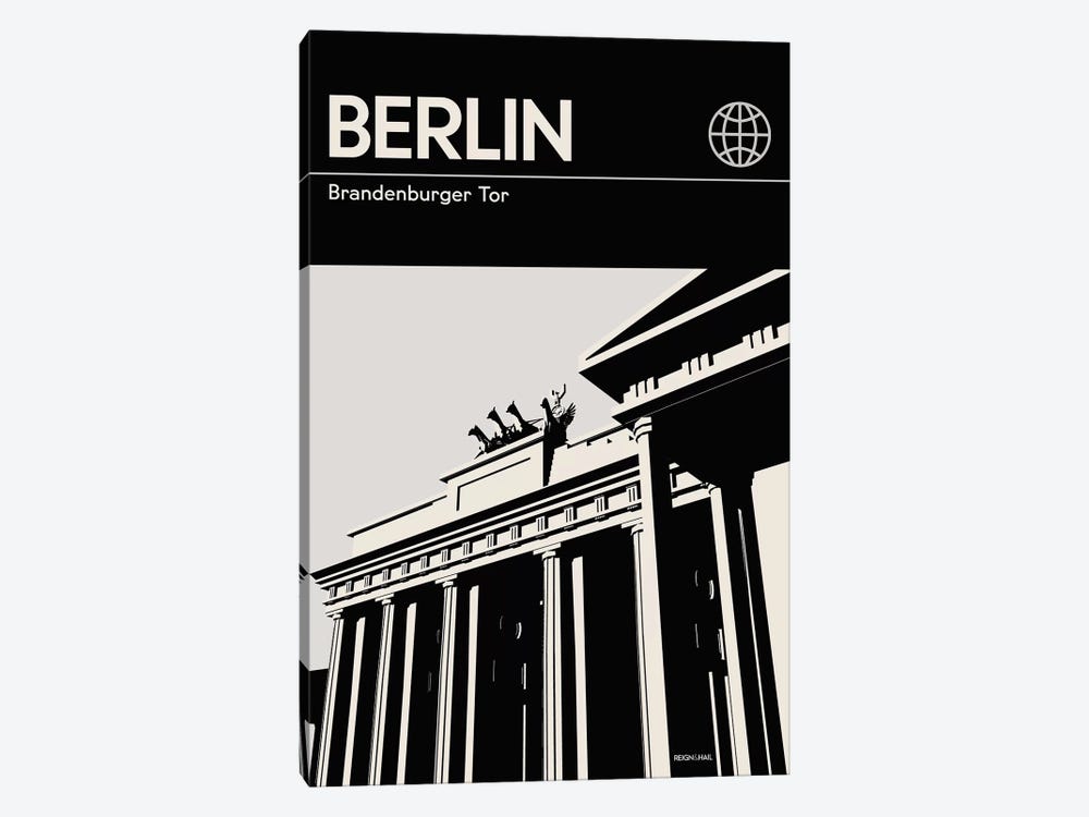 Berlin In Black And White by Reign & Hail 1-piece Canvas Wall Art