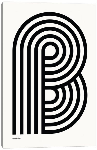 B Geometric Letter Canvas Art Print - Letter B