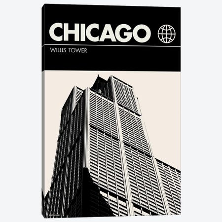 Chicago In Black And White Canvas Print #RNH31} by Reign & Hail Canvas Art Print