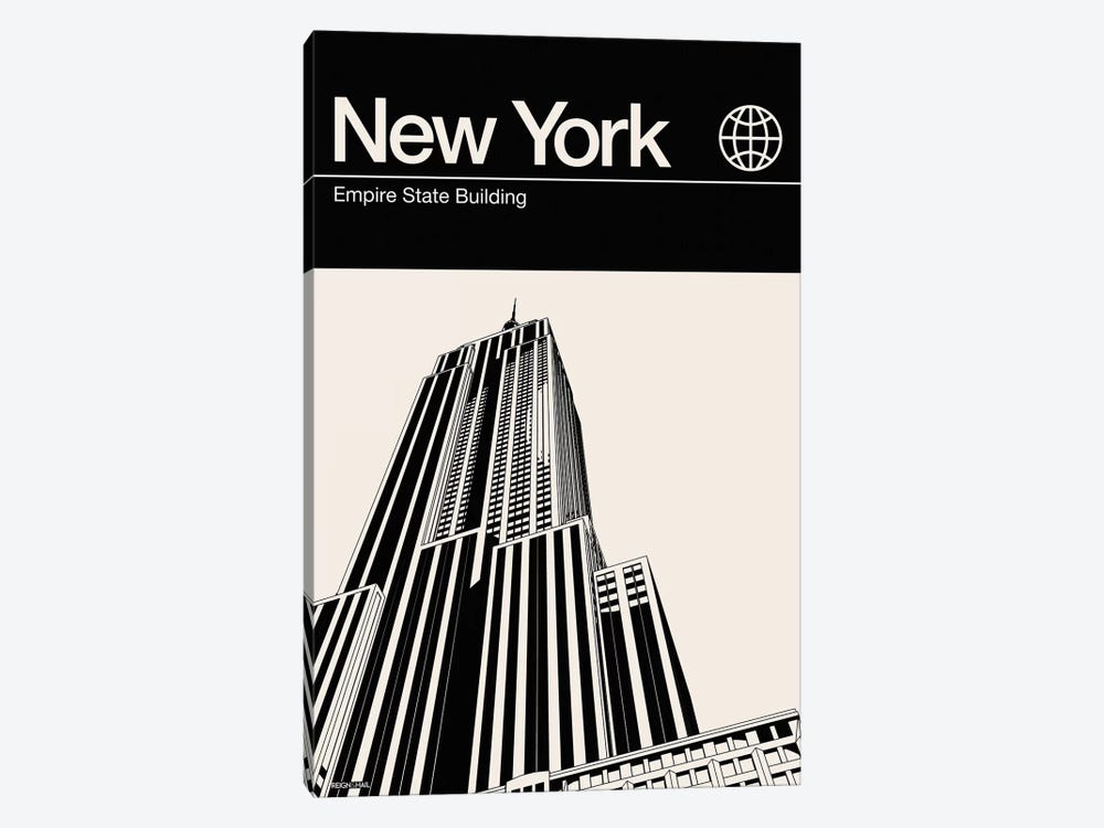 New York In Black And White by Reign & Hail 1-piece Canvas Art Print