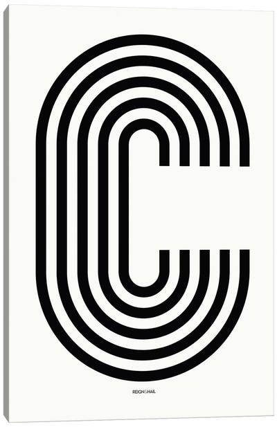 C Geometric Letter Canvas Art Print - Letter C