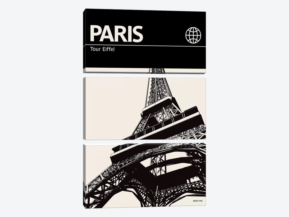Paris In Black And White by Reign & Hail 3-piece Canvas Wall Art