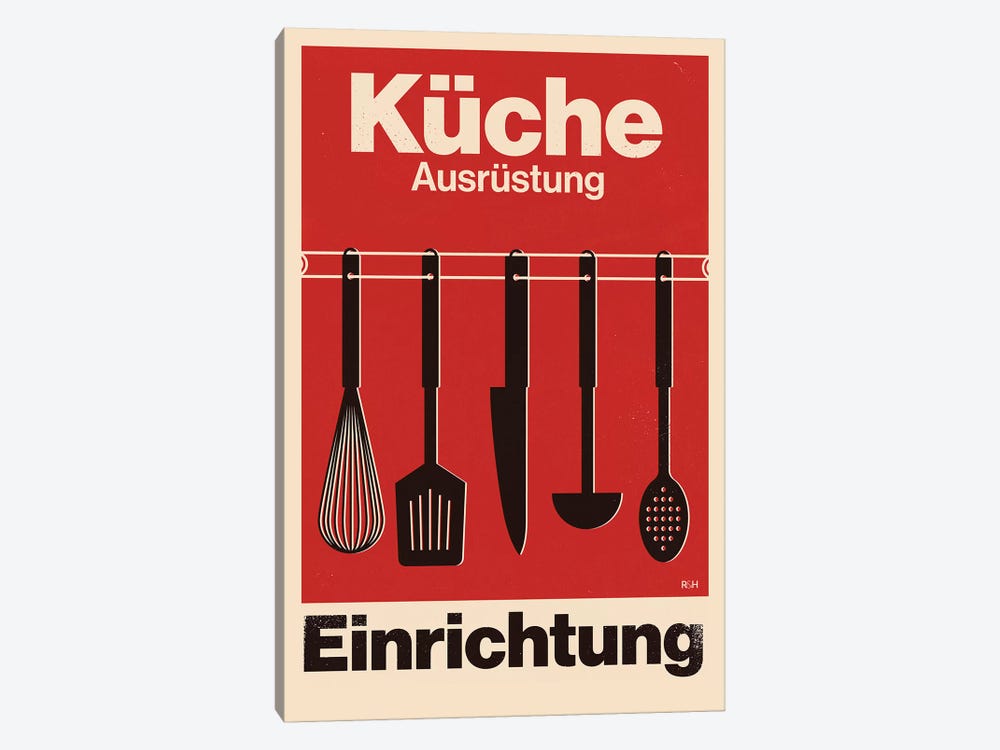Kitchen - Swiss Style Typographic Poster. by Reign & Hail 1-piece Art Print