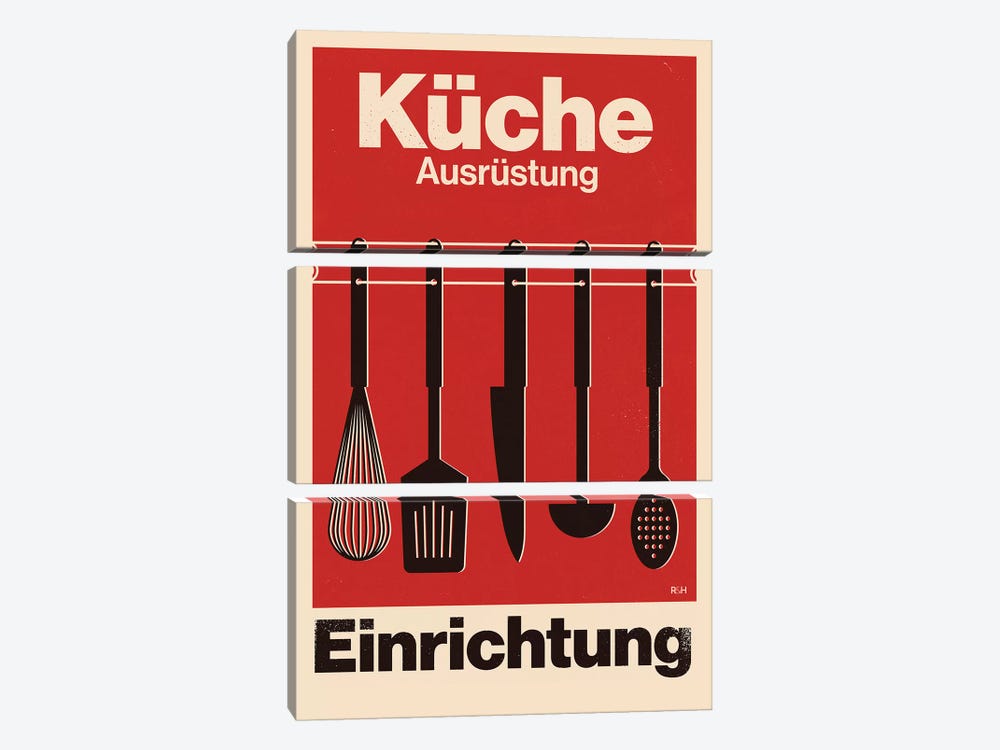 Kitchen - Swiss Style Typographic Poster. by Reign & Hail 3-piece Art Print