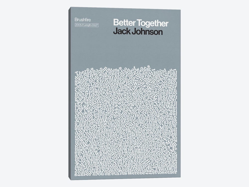 Better Together By Jack Johnson Lyrics Print by Reign & Hail 1-piece Art Print