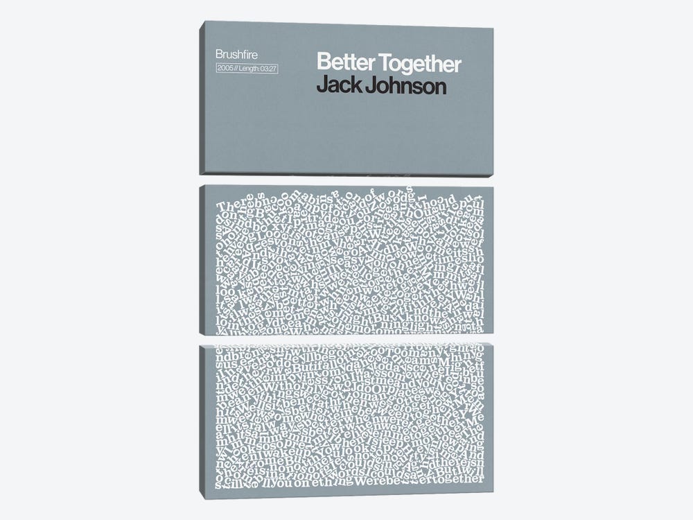 Better Together By Jack Johnson Lyrics Print by Reign & Hail 3-piece Art Print