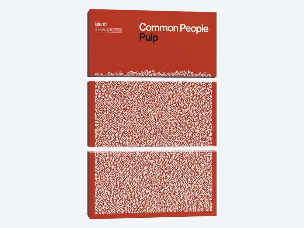 Common People By Pulp Lyrics Print by Reign & Hail 3-piece Canvas Art