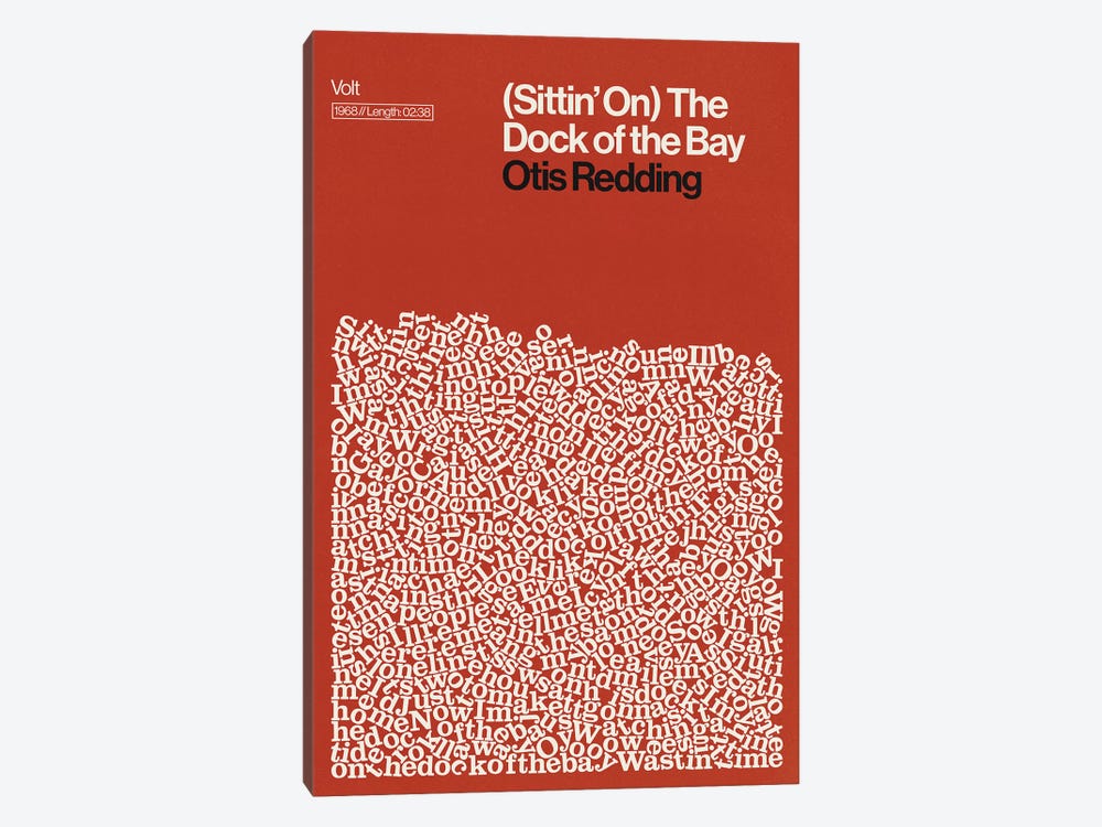 Dock Of The Bay By Otis Redding Lyrics Print by Reign & Hail 1-piece Canvas Print