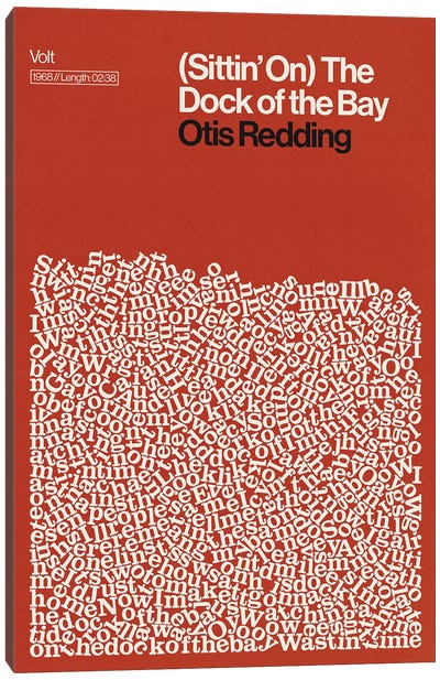 Dock Of The Bay By Otis Redding Lyrics Print Canvas Art Print - Reign & Hail