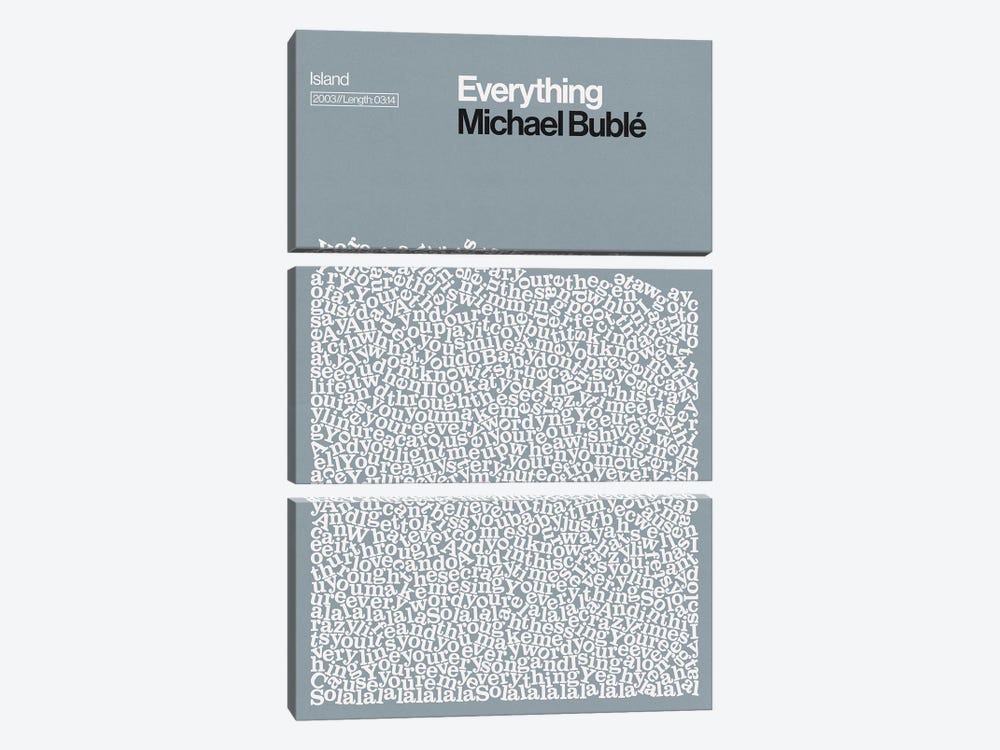 Everything By Michael Buble Lyrics Print by Reign & Hail 3-piece Art Print