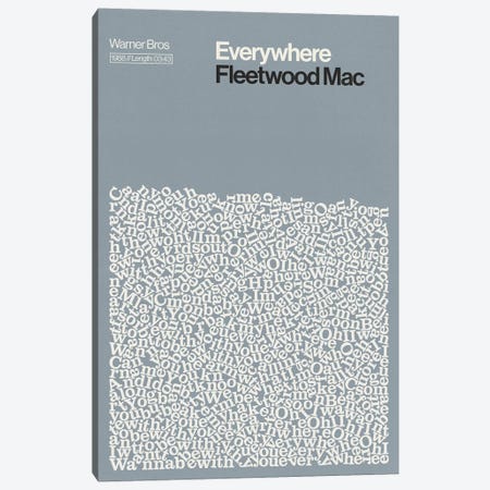 Everywhere By Fleetwood Mac Lyrics Print Canvas Print #RNH60} by Reign & Hail Canvas Wall Art