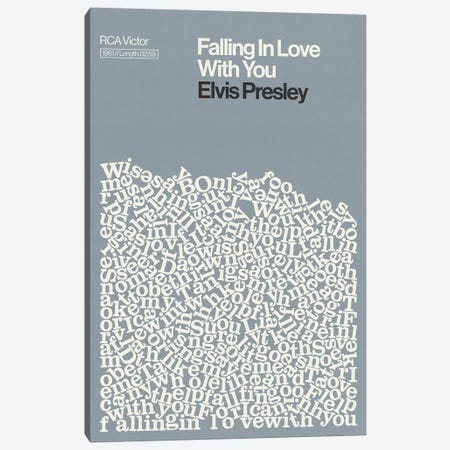 Falling In Love With You By Elvis Presley Lyrics Print Canvas Print #RNH61} by Reign & Hail Canvas Wall Art
