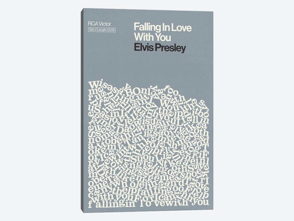 Falling In Love With You By Elvis Presley Lyrics Print by Reign & Hail 1-piece Canvas Wall Art