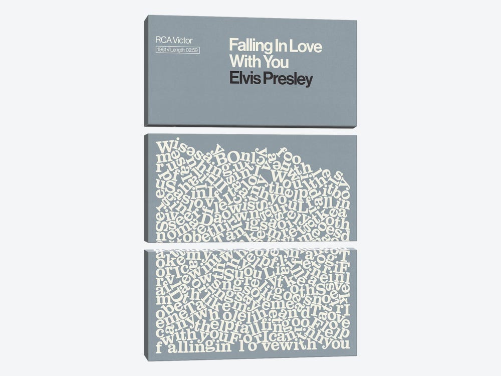 Falling In Love With You By Elvis Presley Lyrics Print by Reign & Hail 3-piece Canvas Wall Art