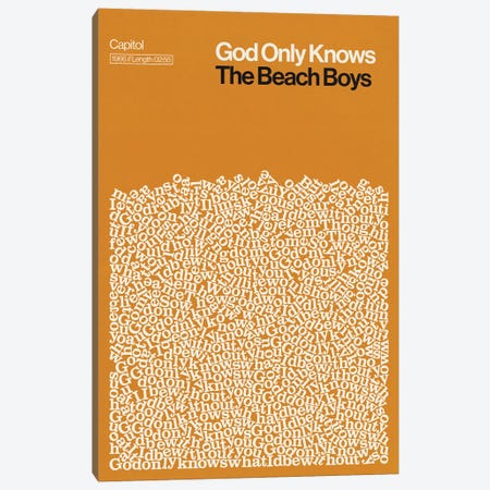 God Only Knows By The Beach Boys Lyrics Print Canvas Print #RNH63} by Reign & Hail Canvas Artwork