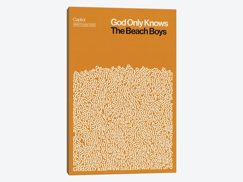 God Only Knows By The Beach Boys Lyrics Print 1-piece Canvas Art