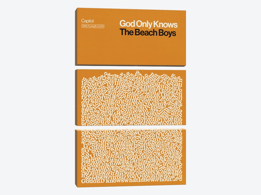 God Only Knows By The Beach Boys Lyrics Print by Reign & Hail 3-piece Canvas Wall Art