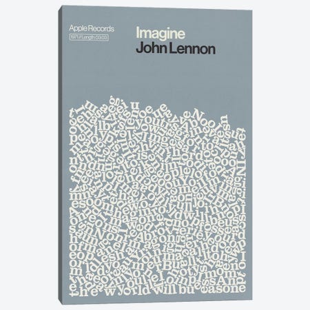 Imagine By John Lennon Lyrics Print Canvas Print #RNH66} by Reign & Hail Canvas Print