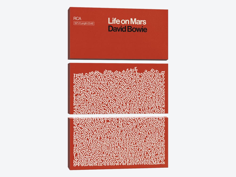 Life On Mars By David Bowie Lyrics Print by Reign & Hail 3-piece Art Print