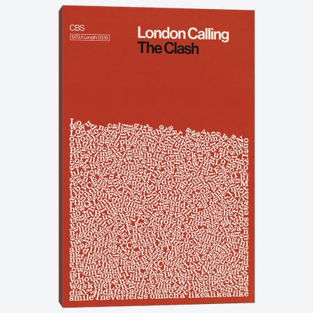 London Calling By The Clash Lyrics Print Canvas Print #RNH69} by Reign & Hail Canvas Art