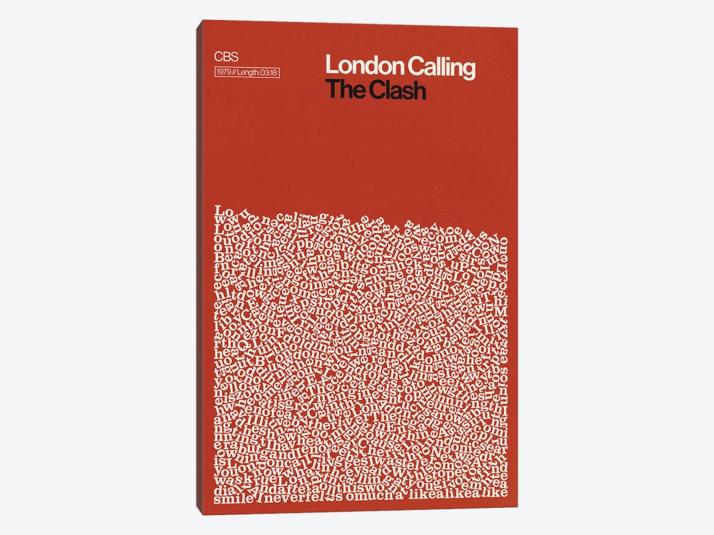 London Calling By The Clash Lyrics Print by Reign & Hail 1-piece Canvas Art
