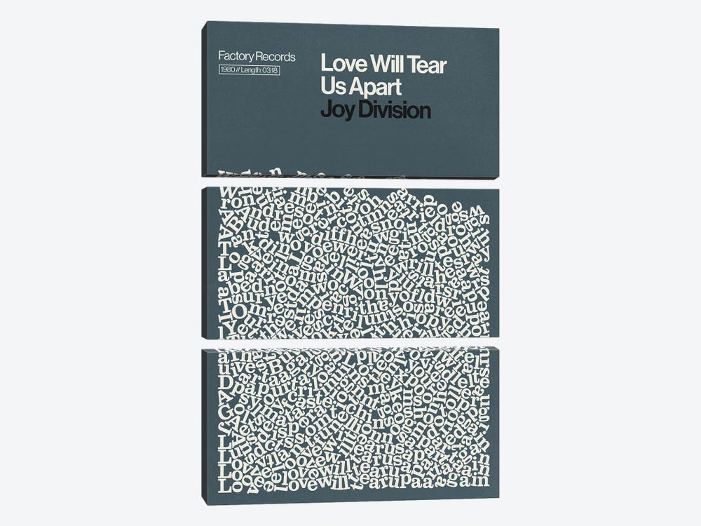 Love Will Tear Us Apart By Joy Division Lyrics Print by Reign & Hail 3-piece Canvas Art