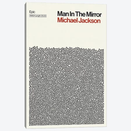 Man In The Mirror By Michael Jackson Lyrics Print Canvas Print #RNH71} by Reign & Hail Canvas Print