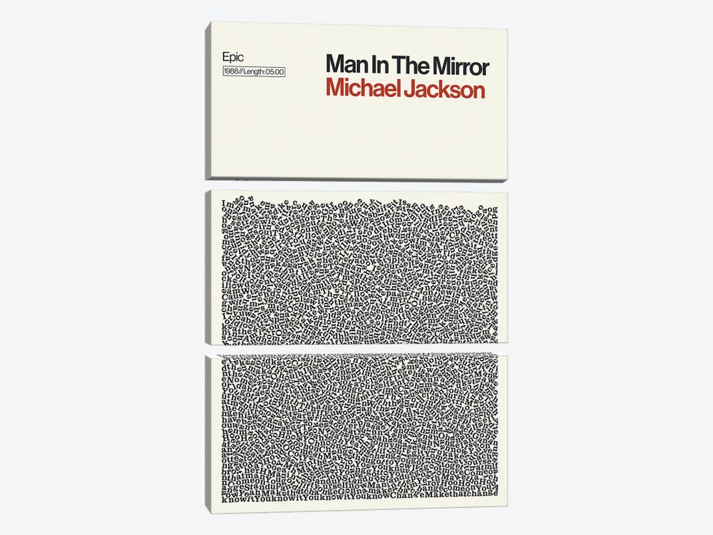 Man In The Mirror By Michael Jackson Lyrics Print by Reign & Hail 3-piece Canvas Print