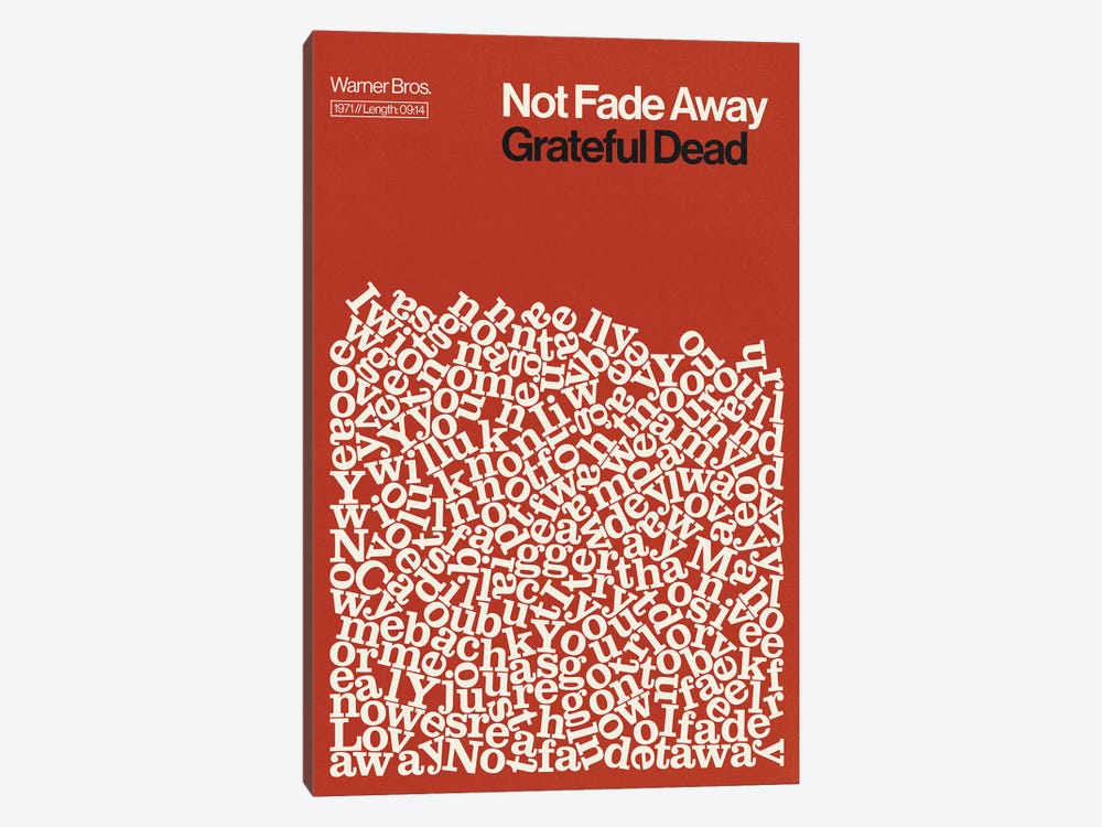 Not Fade Away By Grateful Dead Lyrics Print by Reign & Hail 1-piece Canvas Wall Art