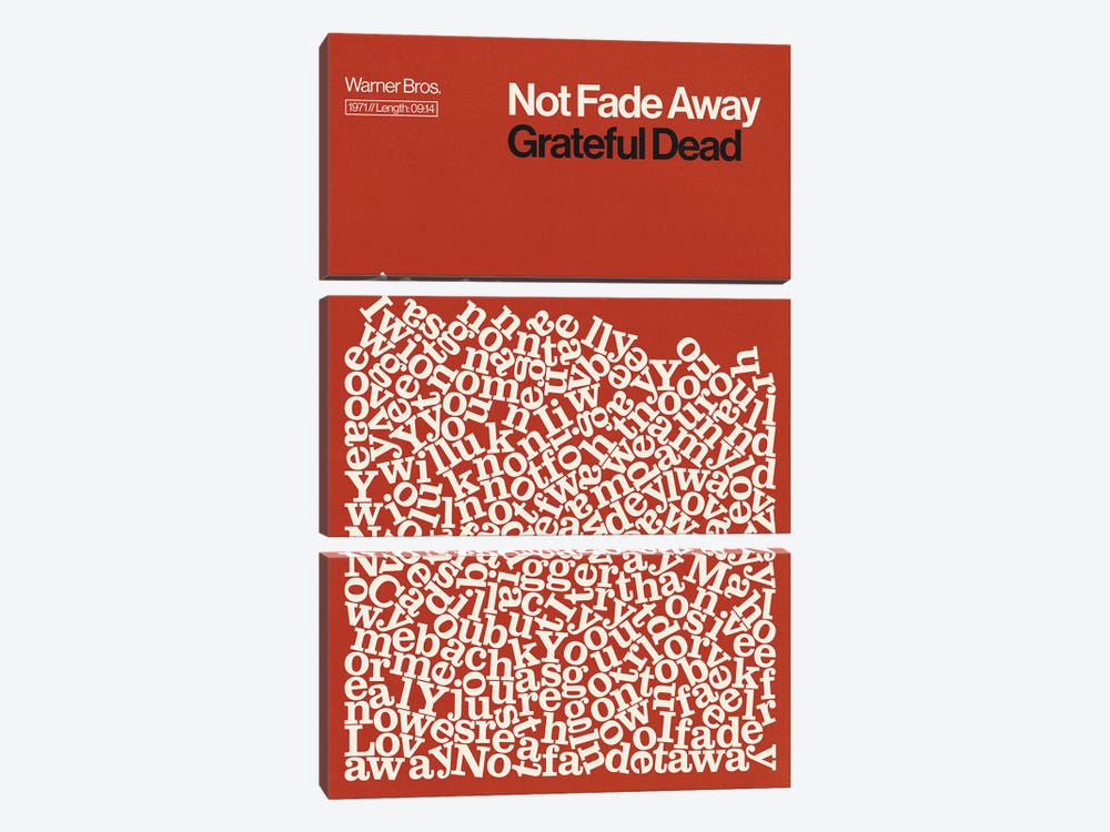 Not Fade Away By Grateful Dead Lyrics Print 3-piece Canvas Wall Art