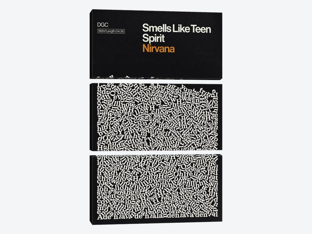 Smells Like Teen Spirit By Nirvana Lyrics Print by Reign & Hail 3-piece Art Print
