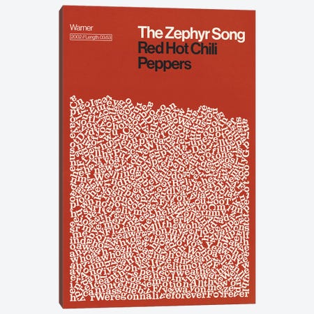 Zephyr Song By Red Hot Chili Peppers Lyrics Print Canvas Print #RNH80} by Reign & Hail Canvas Artwork