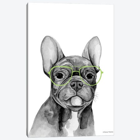 Smart Dog Canvas Print #RNI108} by Rachel Nieman Art Print
