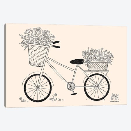 Spring Flower Bike Sketch Canvas Print #RNI148} by Rachel Nieman Art Print