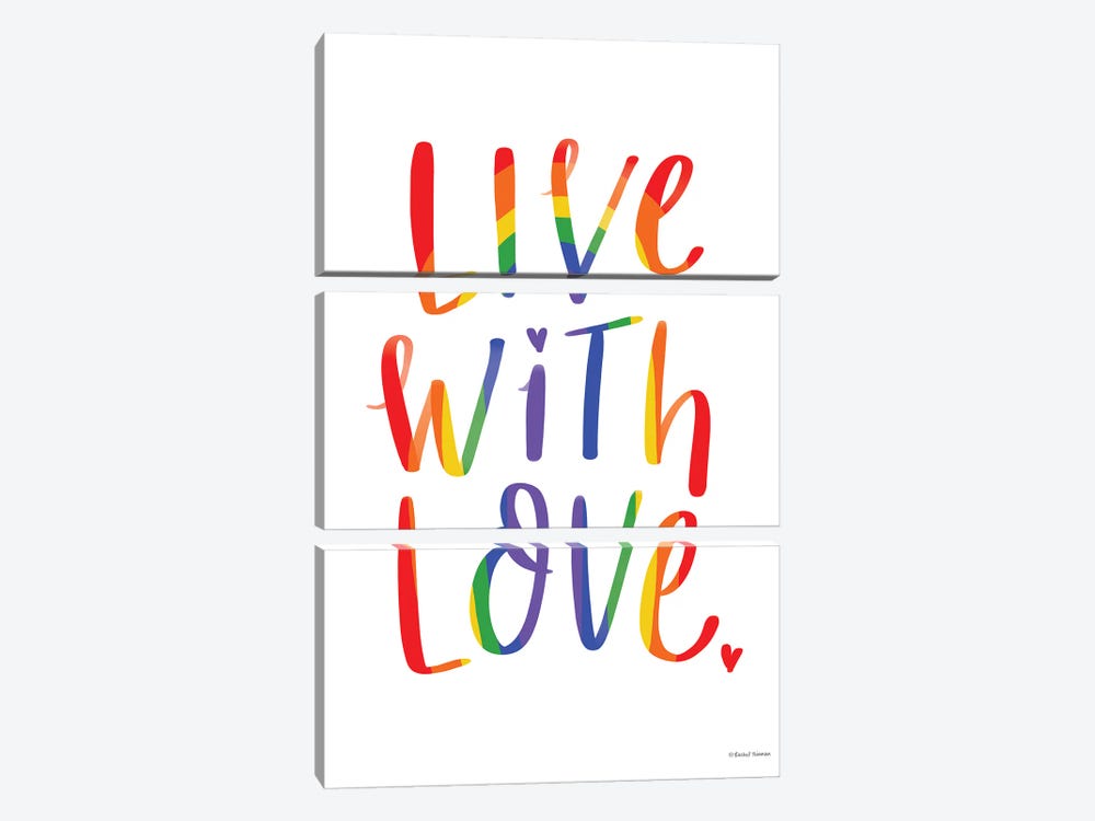 Live With Love Rainbow by Rachel Nieman 3-piece Canvas Art Print