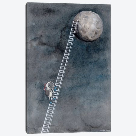 Ladder To The Moon Canvas Print #RNI15} by Rachel Nieman Canvas Art Print