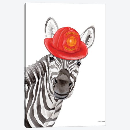 Firefighter Zebra Canvas Print #RNI163} by Rachel Nieman Canvas Print
