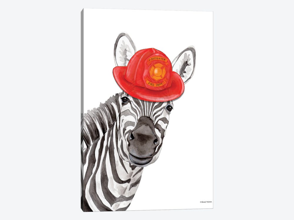 Firefighter Zebra by Rachel Nieman 1-piece Canvas Print