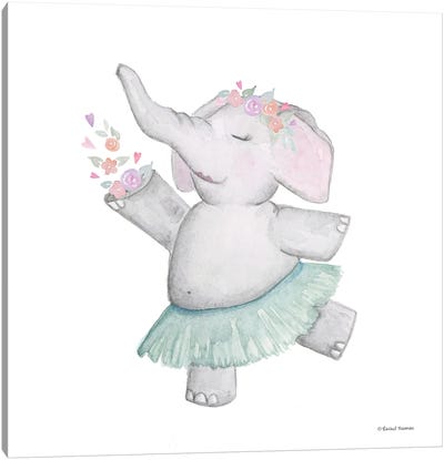 Elephant Ballerina Canvas Art Print