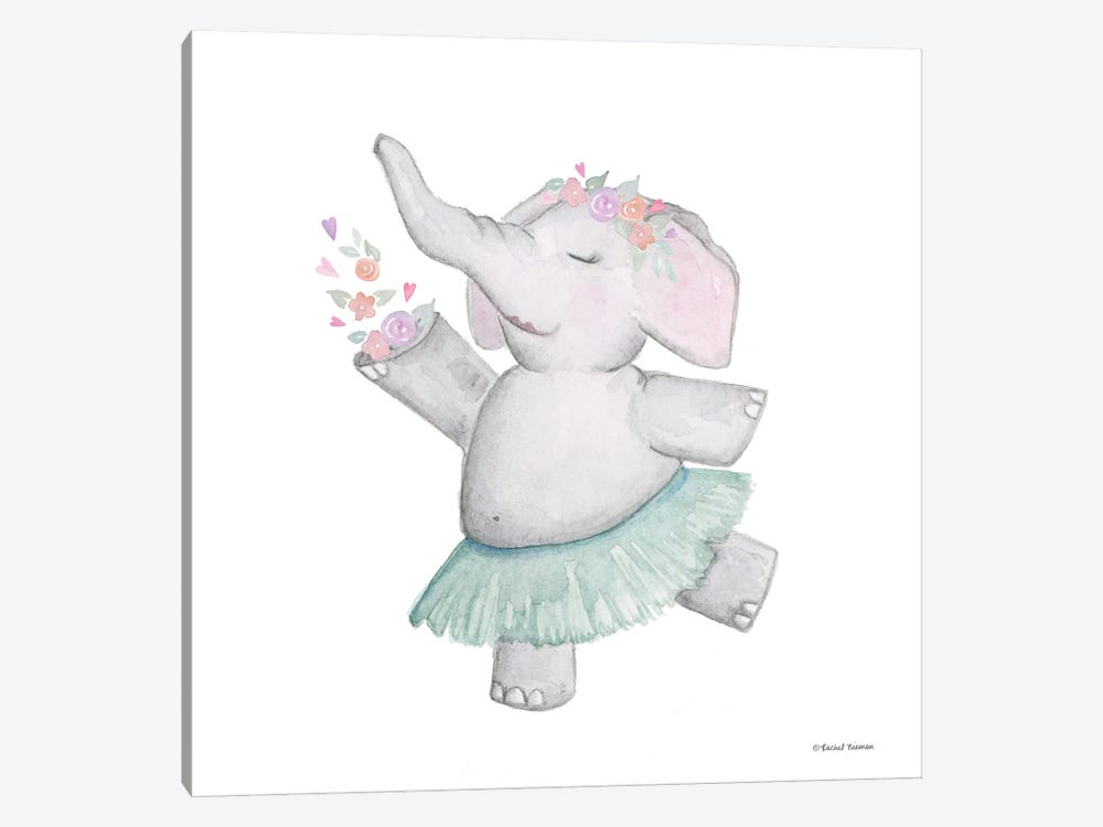 Elephant Ballerina by Rachel Nieman 1-piece Canvas Art Print