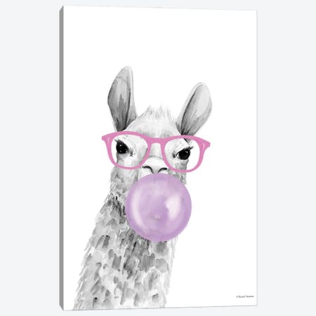 Bubble Gum Alpaca Canvas Print #RNI168} by Rachel Nieman Canvas Print