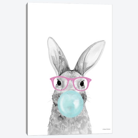 Bubble Gum Bunny Canvas Print #RNI169} by Rachel Nieman Canvas Art Print