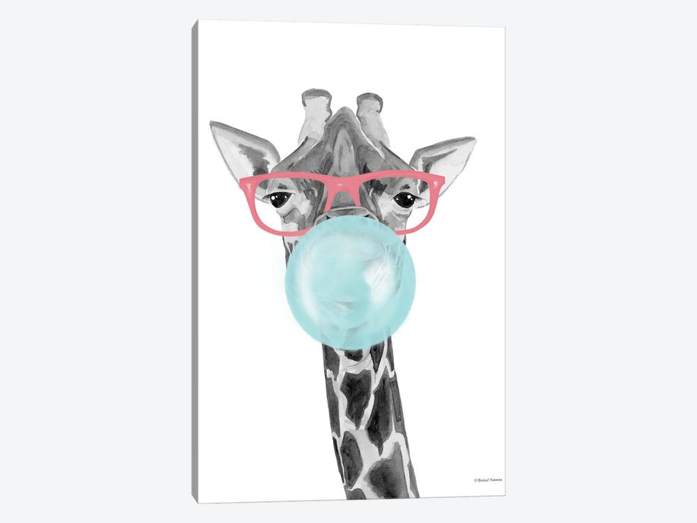 Bubble Gum Giraffe by Rachel Nieman 1-piece Canvas Art Print