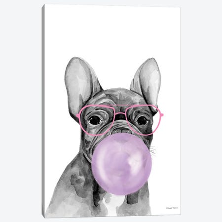 Bubble Gum Puppy Canvas Print #RNI171} by Rachel Nieman Canvas Art