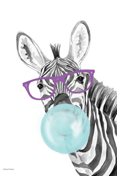 Zebras: Bubble Gum Zebra by Rachel Nieman