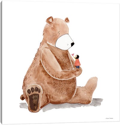 Bear And Heart Canvas Art Print