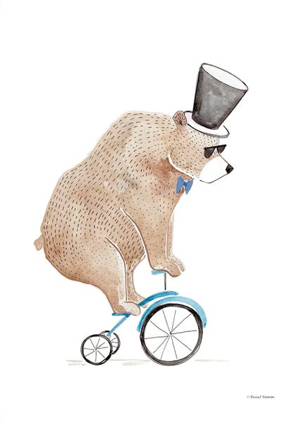 Bear On A Bike by Rachel Nieman multi panel art