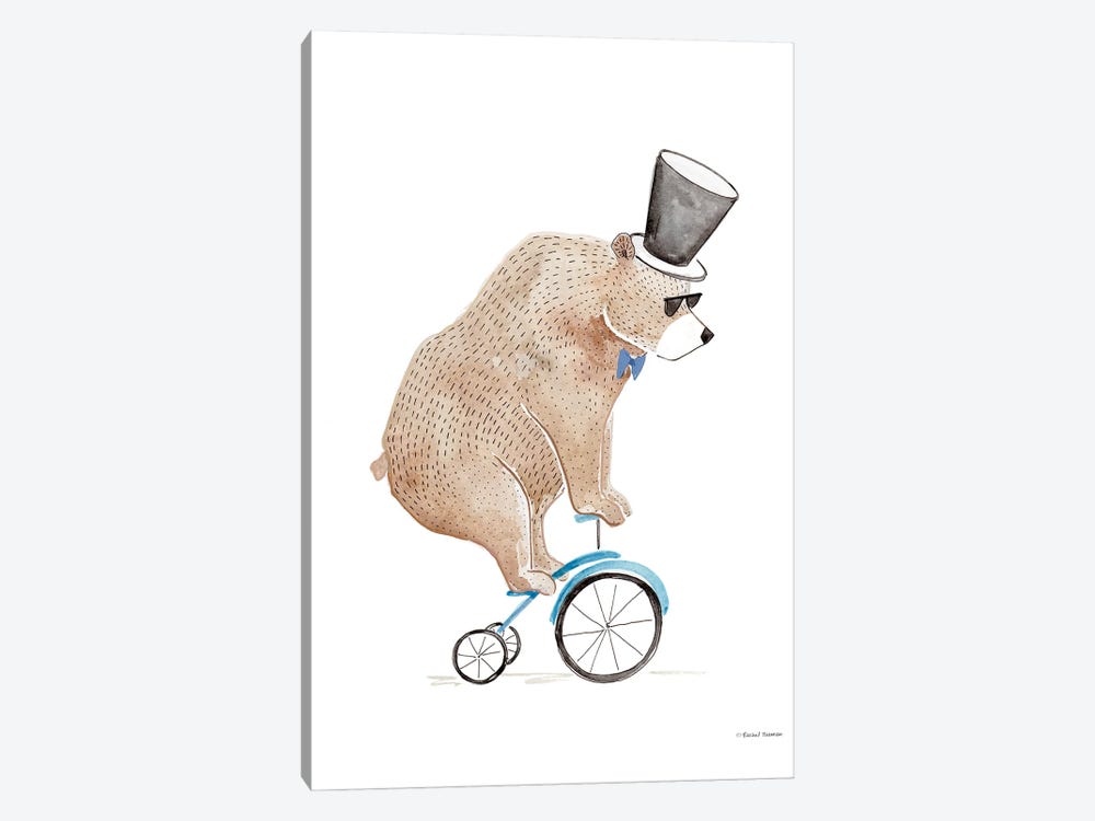 Bear On A Bike by Rachel Nieman 1-piece Art Print
