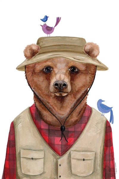 Camping Bear by Rachel Nieman multi panel art