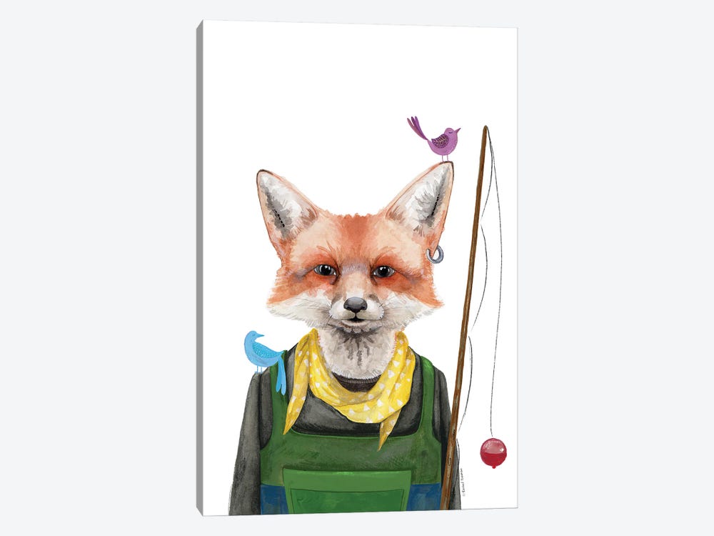 Fishing Fox by Rachel Nieman 1-piece Canvas Art Print